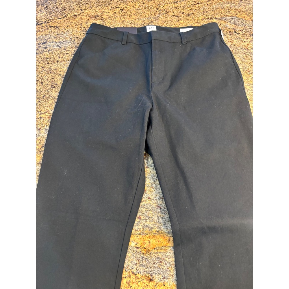 NWT GAP High Rise Flare Stretch Pants Black Size 12 Fitted Through Hip Thigh